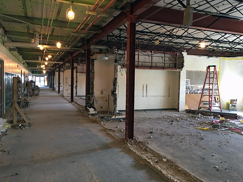 a wing of the school gutted during the last capital project