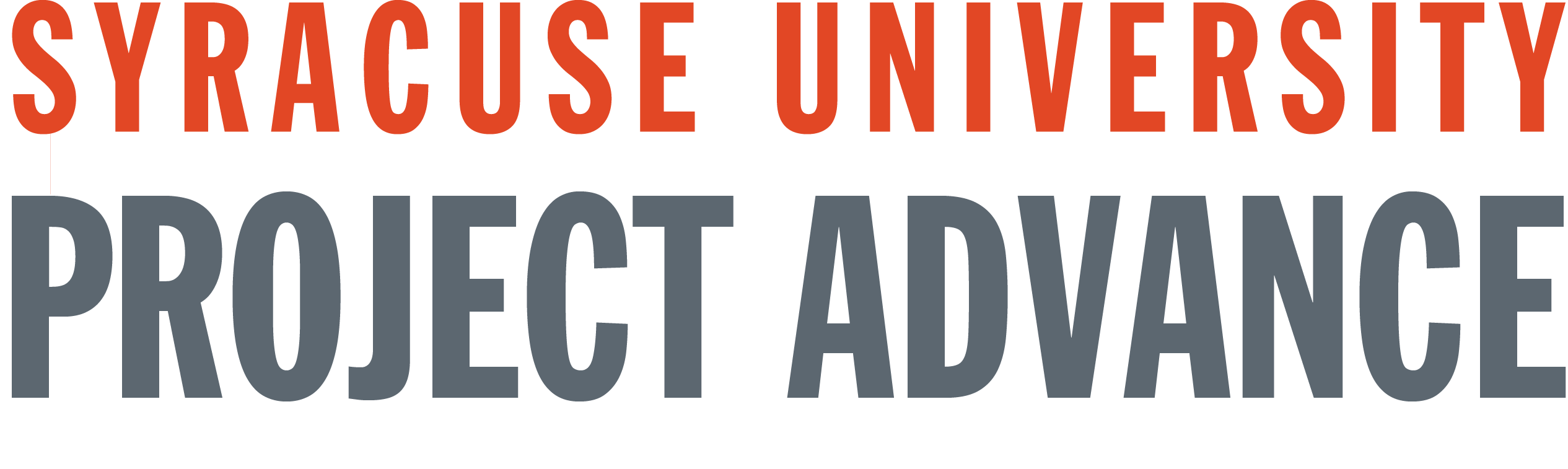 Syracuse University Project Advanced logo with those words written