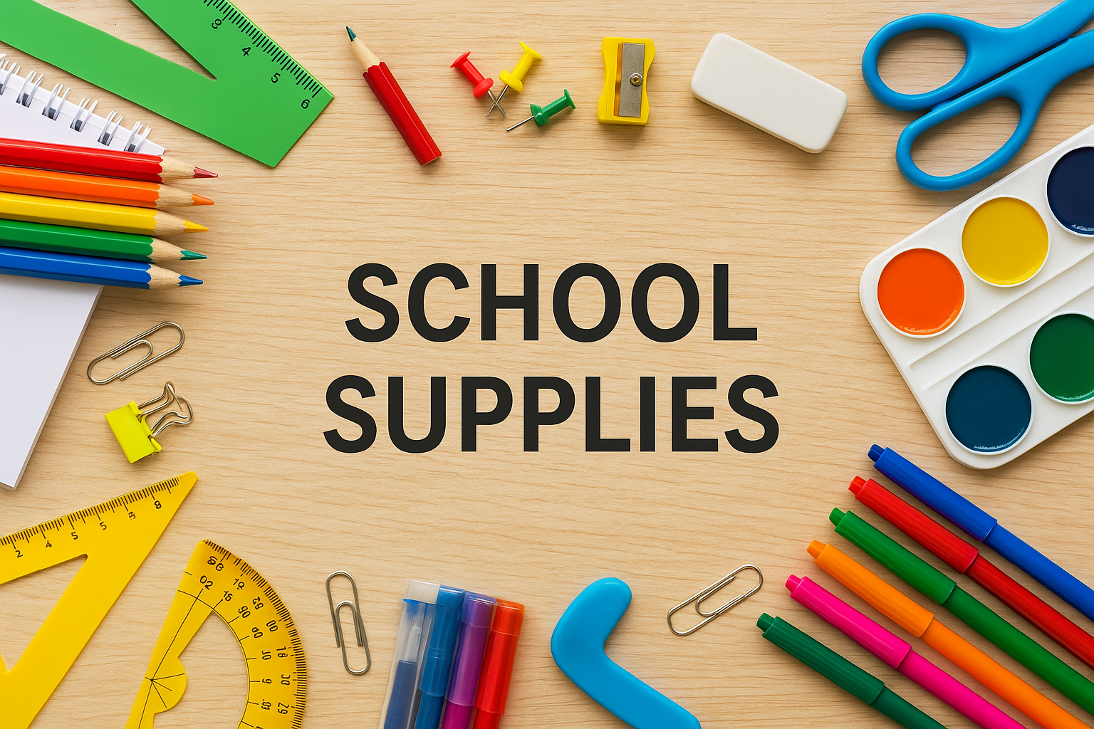 graphic of school supplies